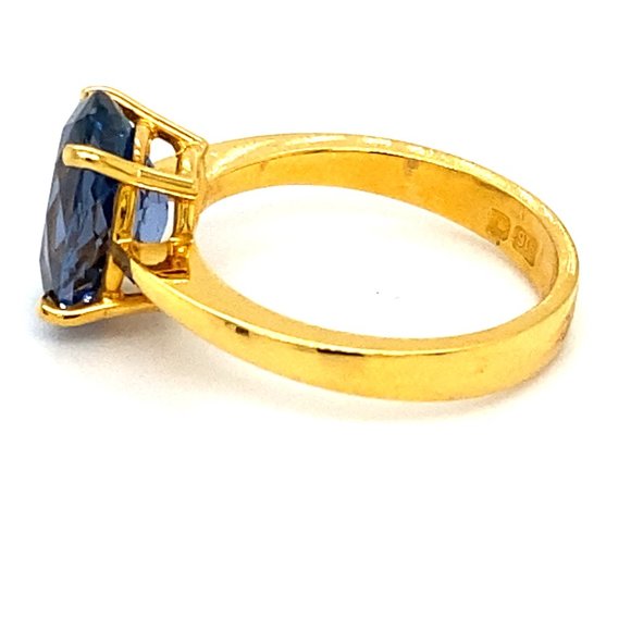 Certified Cobalt Blue Spinel 3.40ct Solid 22K Ring - Picture 6 of 7